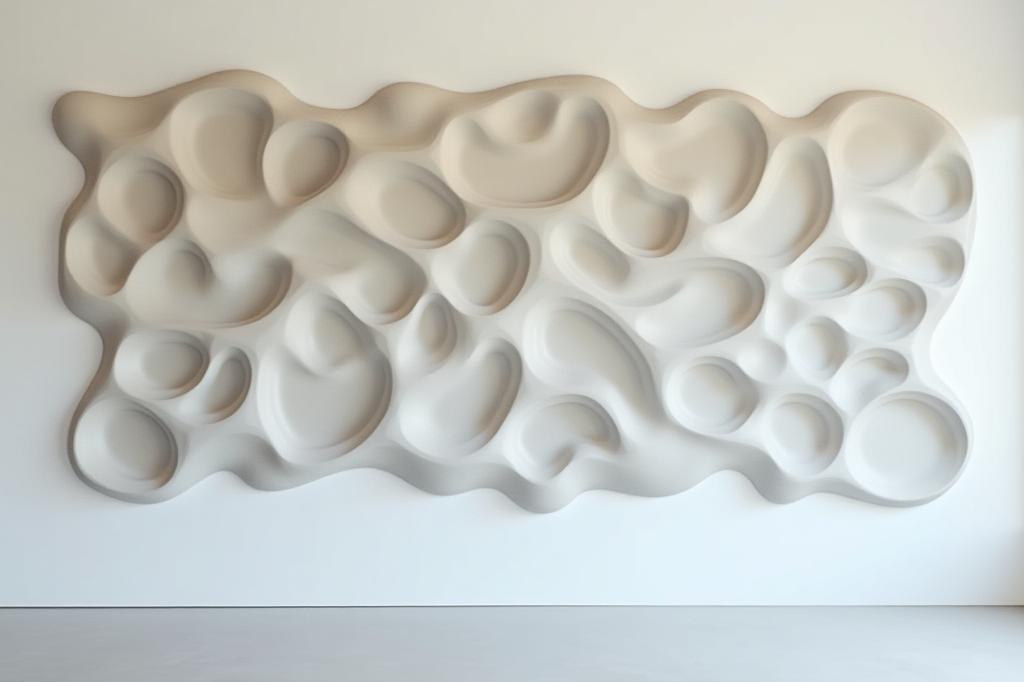 Große Keramik Wandinstallation in organischen Formen